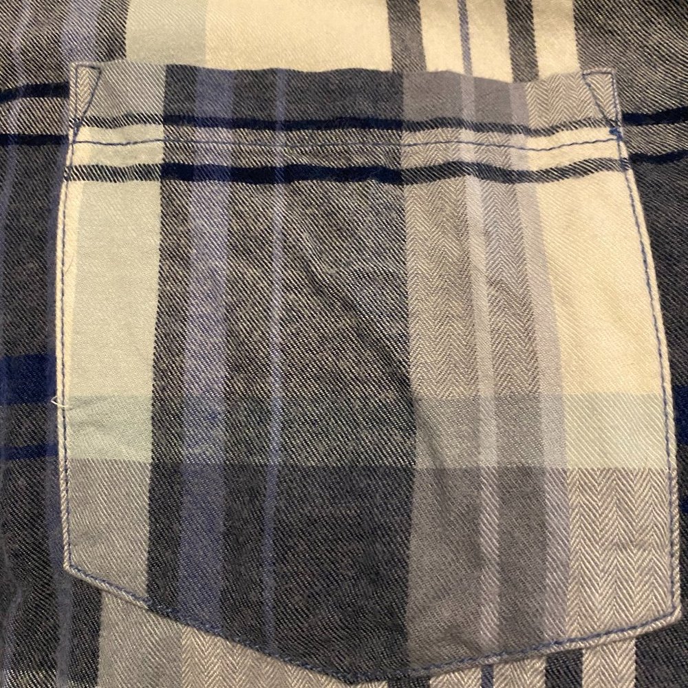 Checked Blue Button Up - Picture 4 of 5